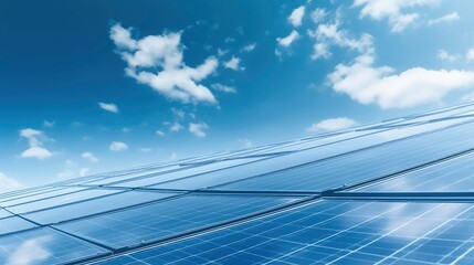 Fototapeta premium Solar panels on a clear blue sky