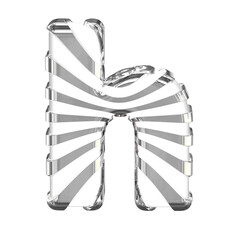 White symbol with silver straps. letter h