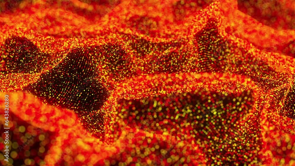 Aufkleber gold wave particles. computer generated 3d render