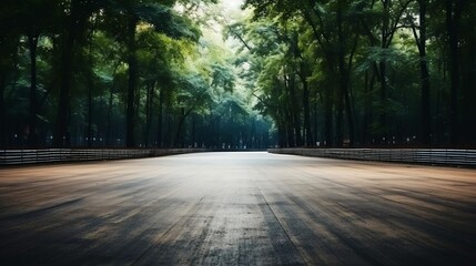 Fototapeta premium background Forest sceEmpty race track with clear space