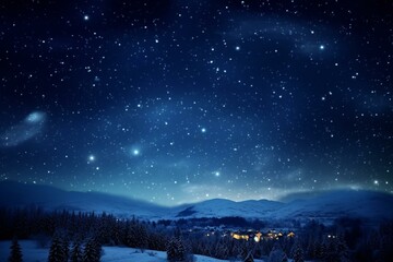 Christmas night sky full of twinkling stars. Generative AI