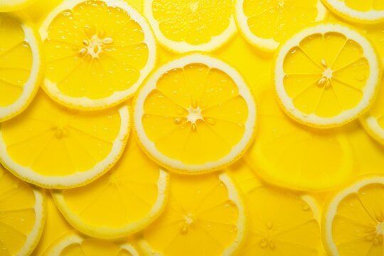 Vibrant lemon backdrop. Image made using modern techniques. Generative AI