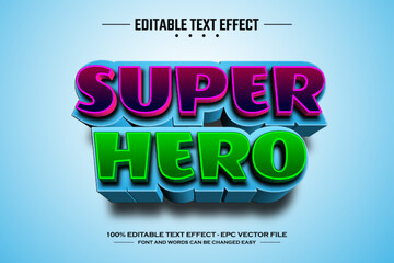 Super hero 3D editable text effect template