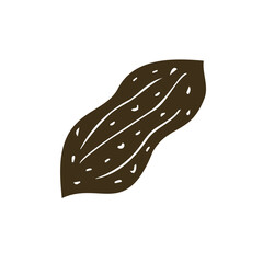 Vector hand drawn doodle sketch peanut nut isolated on white background