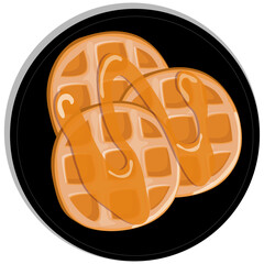 Sweet Waffle Dessert on a Plate