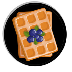 Waffle with Fruit Toping on a Plate