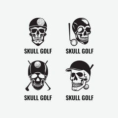 Skull Golf logo collection set 
