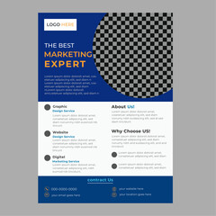 Business Flyer Layout with Colorful Accents