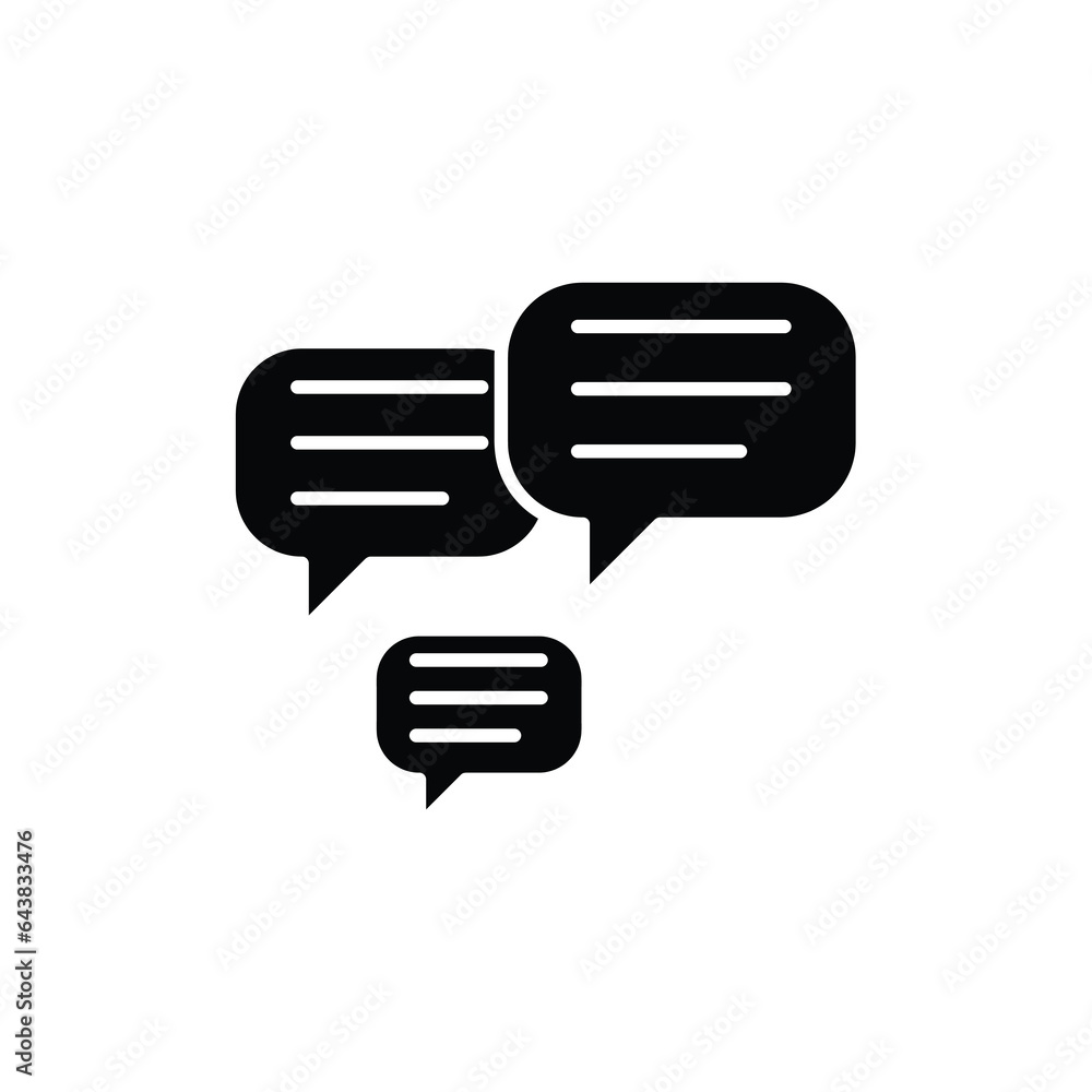 Poster speech bubbles messages simple filed icon, forum chat comment simple illustration on white backgroun