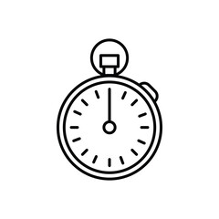 Stopwatch outline icon. Timer clock simple line flat illustration on white background..eps