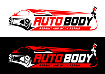 auto body shop logo template paint and body repair