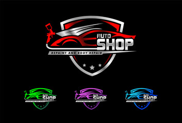 auto body shop logo template paint and body repair