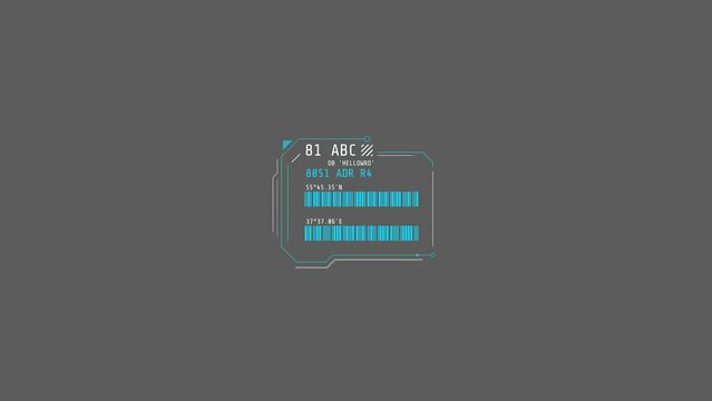 HUD element - animation of decoding abstract coordinates.