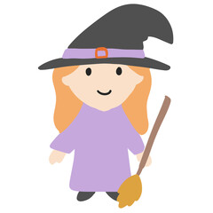 Cute Halloween Witch Character