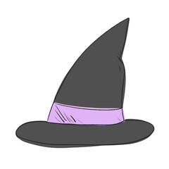 Witch hat hand drawn