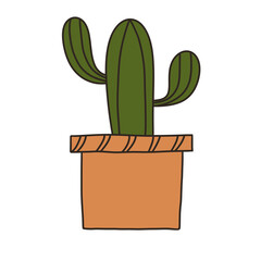 Hand drawn cactus plant