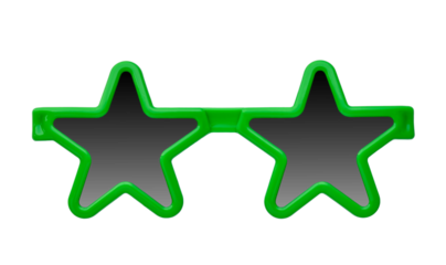 Star shaped green novelty sunglasses