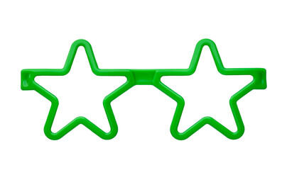 Star shaped green novelty eyeglasses