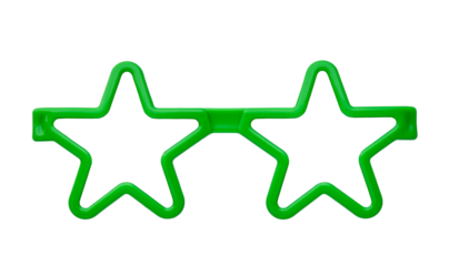 Star shaped green novelty eyeglasses