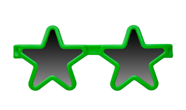Star shaped green novelty sunglasses