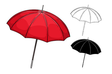 Umbrella. Cartoon umbrella icon. Vector illustration