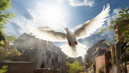 Pigeon sky nature blue religion purity peace free bird dove freedom symbol white