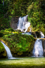 Y.S. Falls are located on the Y.S. River found in the southern parish of St Elizabeth on the island of Jamaica.
