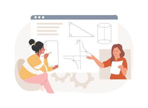 Online math tutoring isolated concept vector illustration. Math private lessons, reach your academic goals, online education in quarantine, homeschooling, qualified teachers vector concept.
