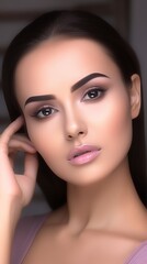 Obraz premium Generative AI : skin care Face of beautiful young healthy woman