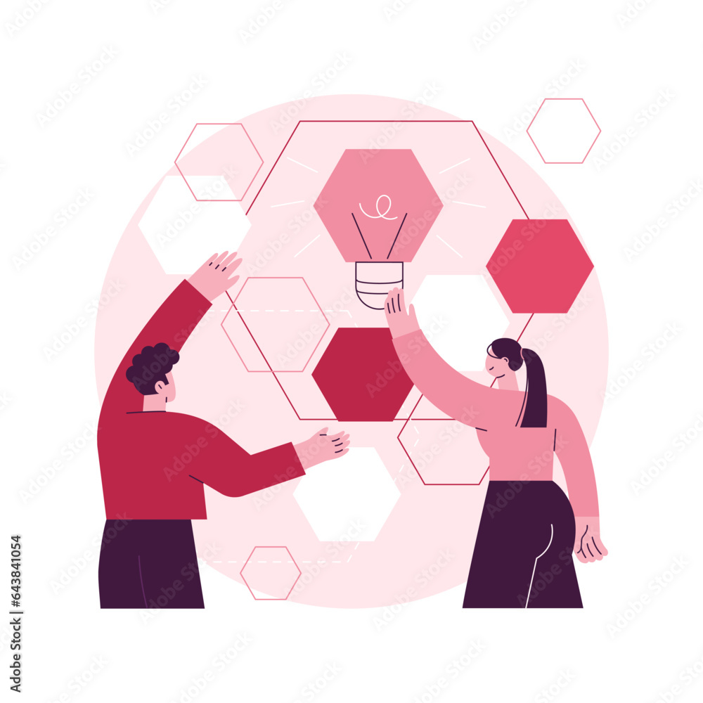 Poster design structure matrix abstract concept vector illustration. project visual representation, system 