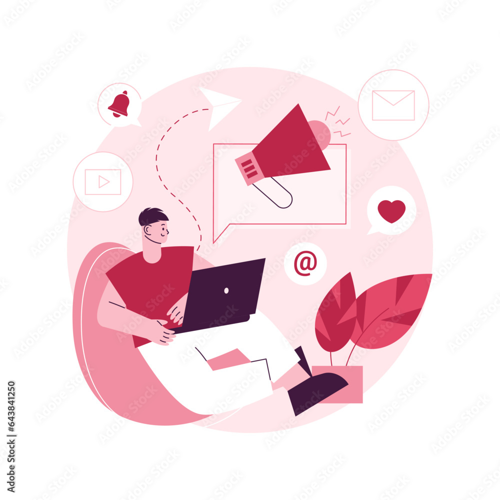 Poster email marketing abstract concept vector illustration. email newsletter service, personalized message