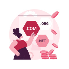 Domain Flipping abstract concept vector illustration. Changing domain, flipping between domains, internet business, buying name at high price, register website, web hosting abstract metaphor.