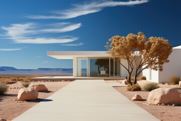 Fototapeta premium Ultra-Modern White Residence in the Southwest USA