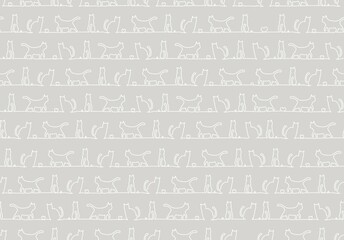 猫ヒエログリフ風一筆書き（シームレス）