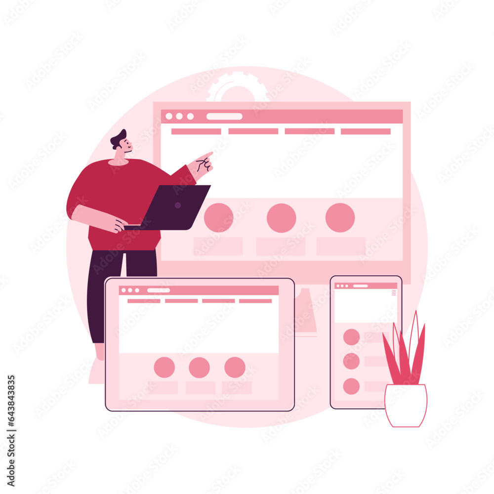 Poster layout abstract concept vector illustration. website development, user interface, frontend, graphic 