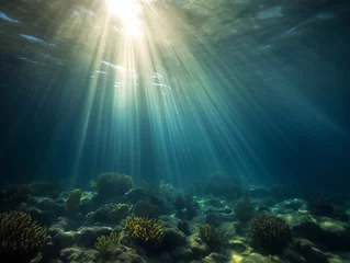 Foto op Aluminium Underwater sea view, generative ai © inspiretta