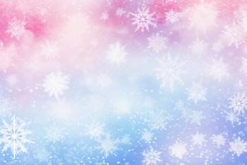 Naklejka na ściany i meble Christmas abstract holiday snowflakes on pastel gradient bakground