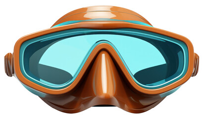 3D Diving mask isolated.