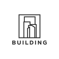 Real estate logo design. House and building vector