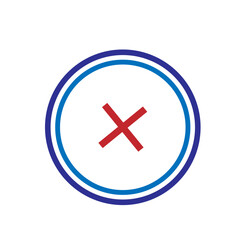 Cross Delete Cencel icon on internet button