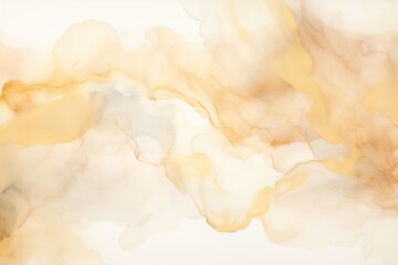 Pale gold and silver alcohol ink watercolor fluid painting background.