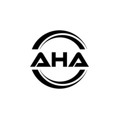 AHA letter logo design with white background in illustrator, vector logo modern alphabet font overlap style. calligraphy designs for logo, Poster, Invitation, etc.