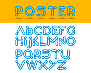 Creative font set design for logo or masthead design in vector format
