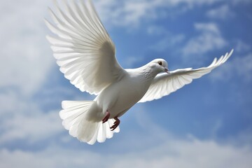 a white dove soaring freely. Generative AI