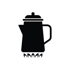 Teapot kettle icon design. isolated on white background. vector illustration