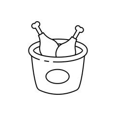 Chicken leg basket icon design. isolated on white background. vector illustration