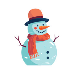 Cute snowman brings winter joy and cheer