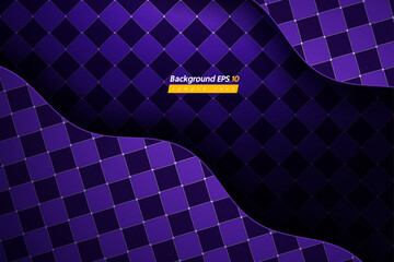 checkered pattern purple color background, curve ripple lines luxury design, abstract royal banner template, geometric boutique backdrop mockup for website, stage, card