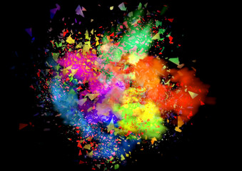 カラフルな煙が渦巻く抽象的な背景