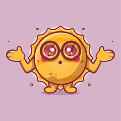 Fototapeta premium funny sun character mascot with confused gesture isolated cartoon in flat style design